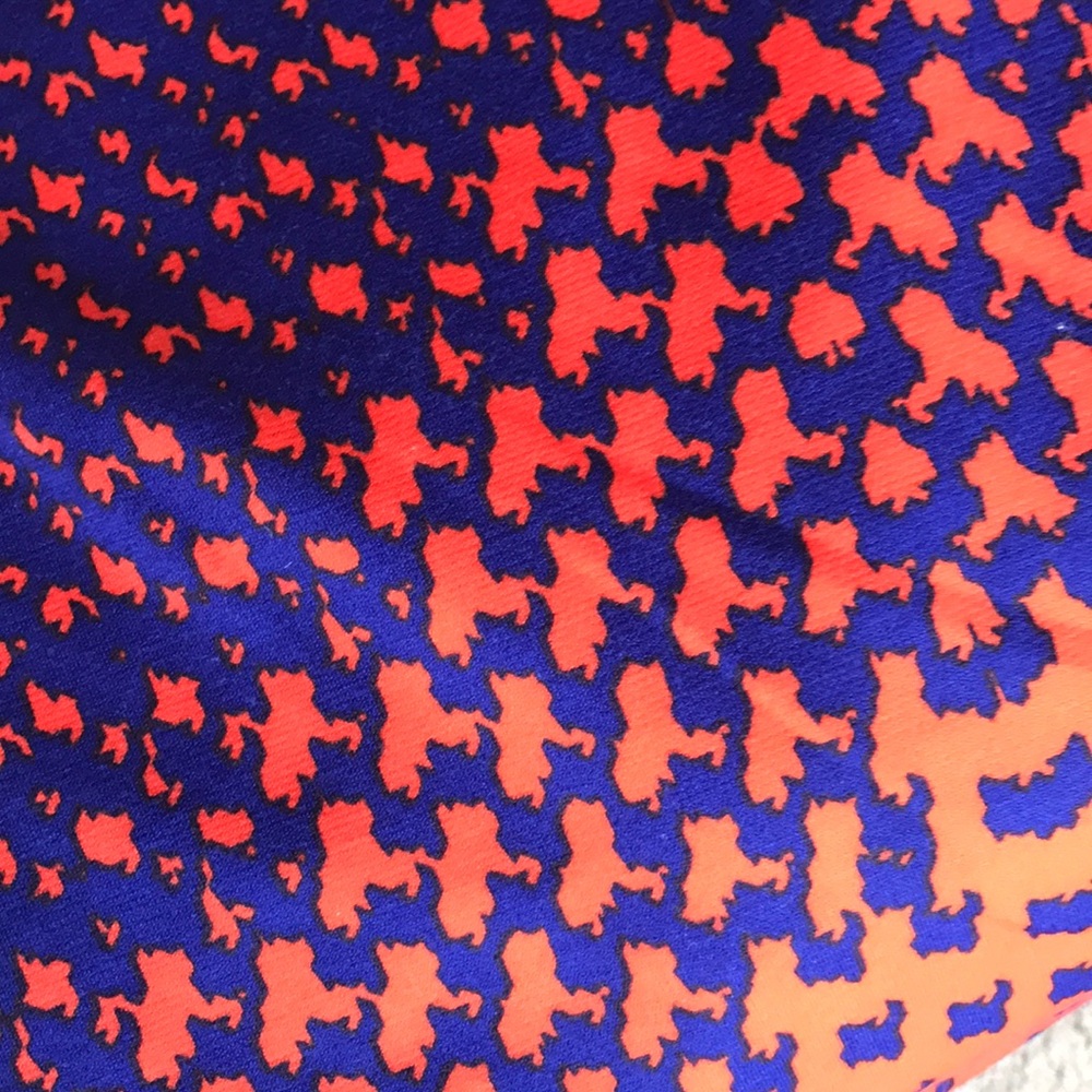 Cremieux -  Orange & Blue Houndstooth Pattern Dress - Picture 4 of 5